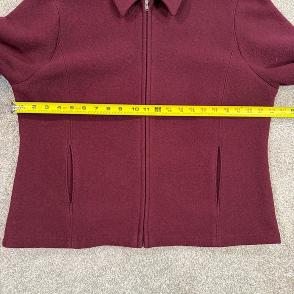 Brooks Brothers 346 Burgundy Wool full Zip Front Jacket Womens XL Pockets - Picture 5 of 7